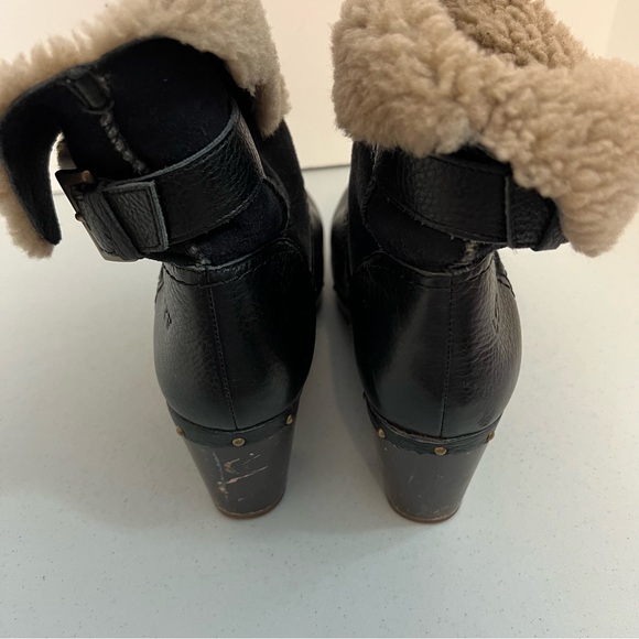 Ugg Clog Style Round Toe Heel Shearling Lined Boots Sz 8 - Picture 3 of 11
